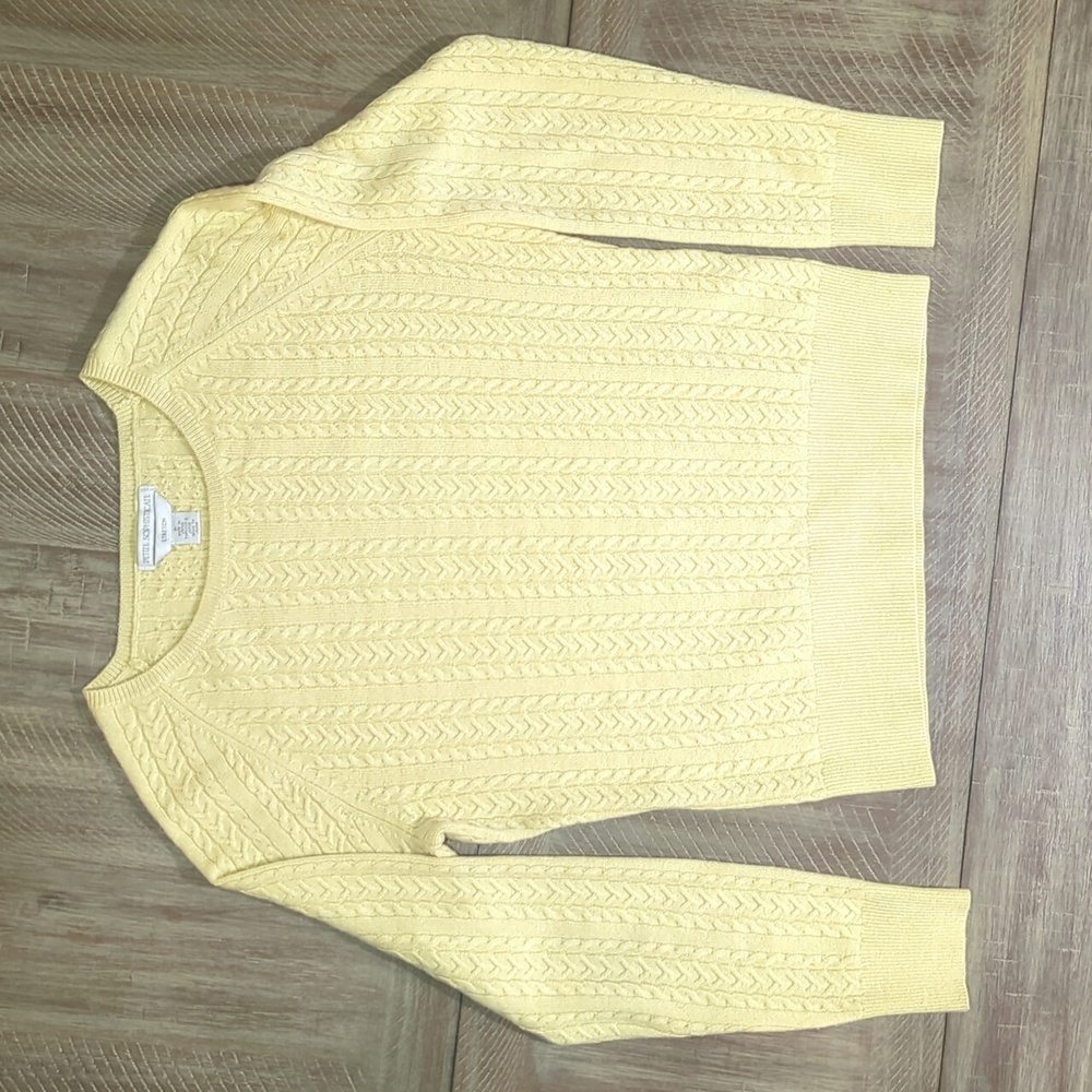 Ribbed sweater, pale yellow, petite small